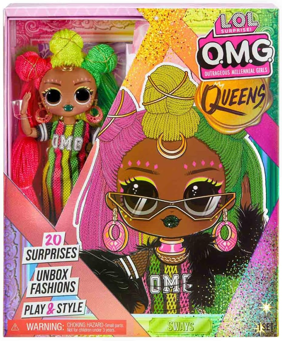 LOL Överraskning! OMG Queens Fashion Doll - SWAYS - 20 överraskningar inklusive outfit, accessoarer, dockställ med mera - Samlarobjekt - för pojkar och flickor från 4 år och uppåt