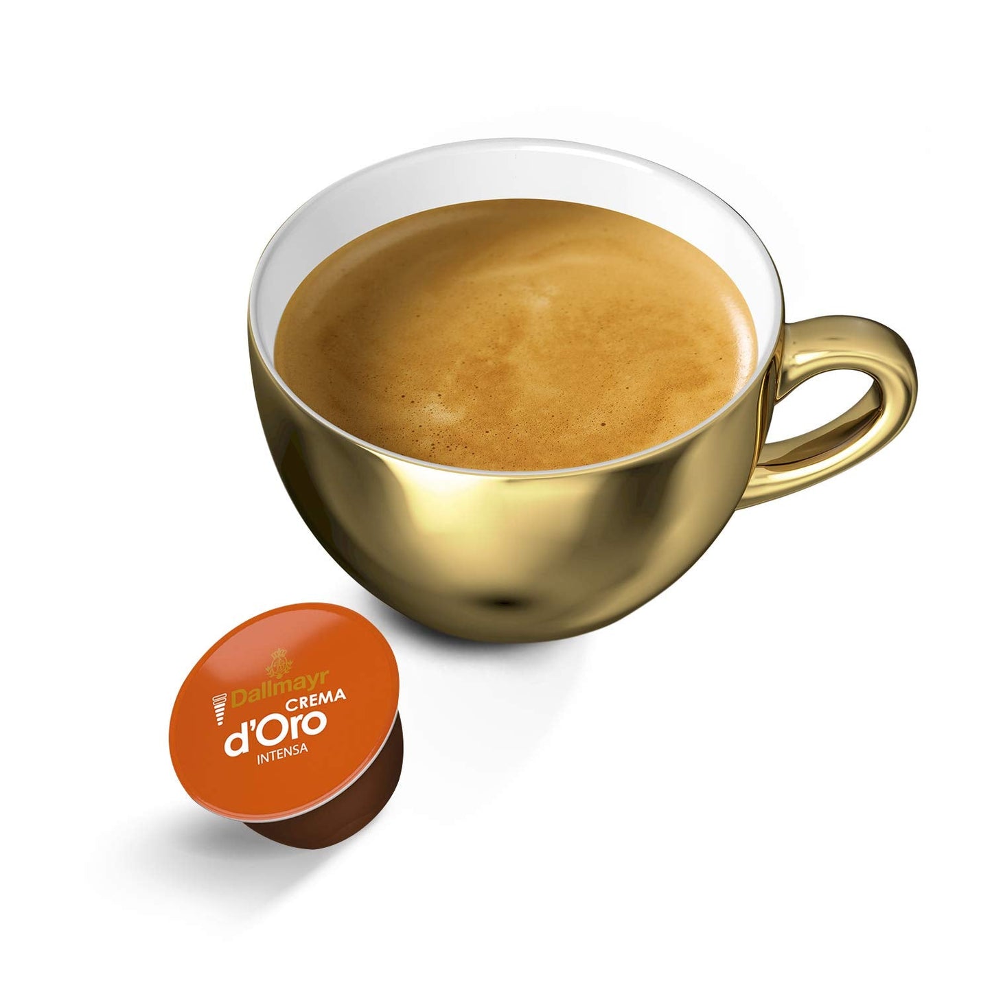 Dallmayr Crema d´Oro, XXL-Vorratsbox & Dallmayr Crema d´Oro intensa (48 Kaffeekapseln, Intensität 9 av 12, 100% Arabica-Bohnen), 3er Pack (3x16 Kapseln)