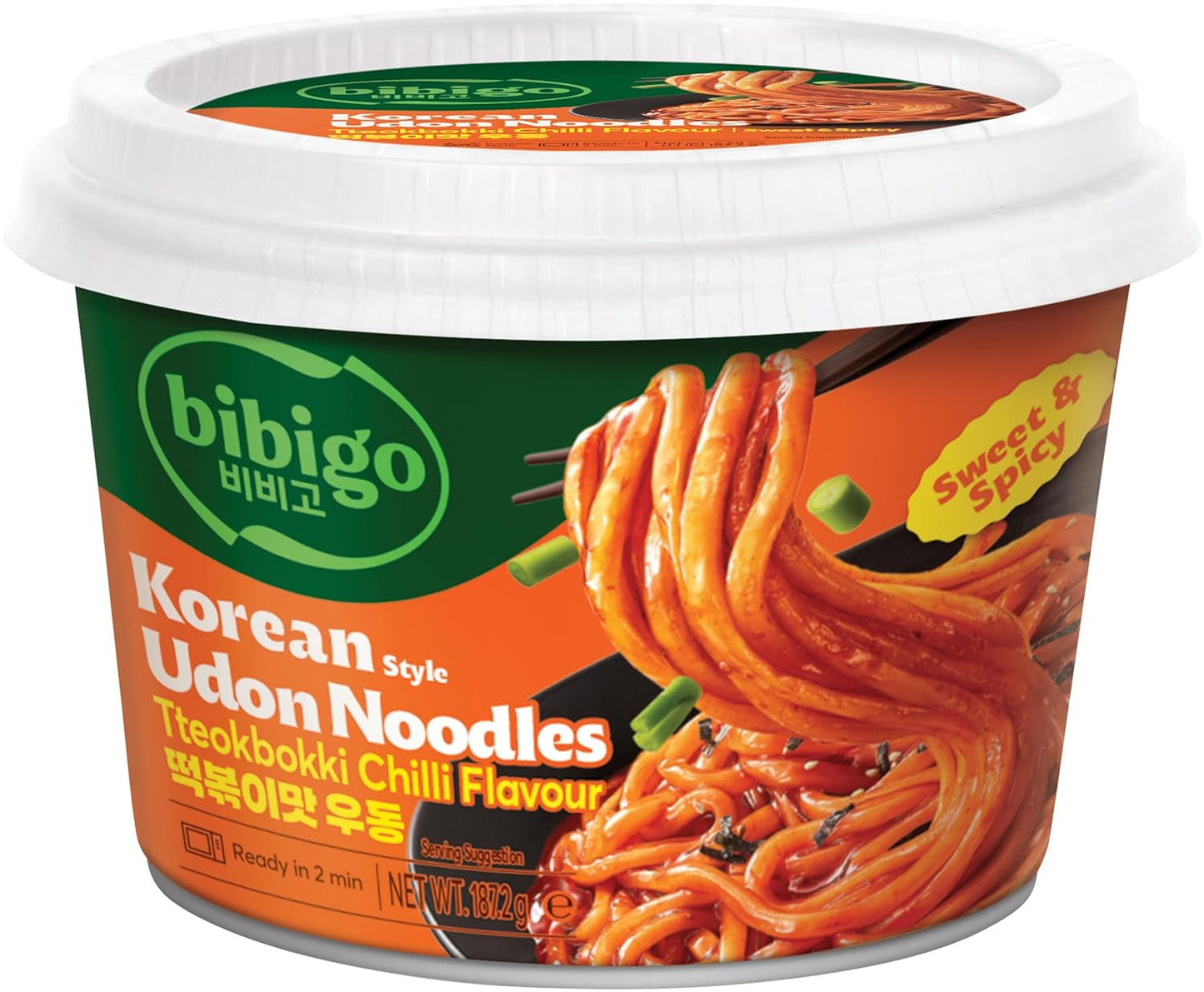 BIBIGO - Koreansk Chili Topokki Udon Nudlar. Typ - (1 X 187,2G)