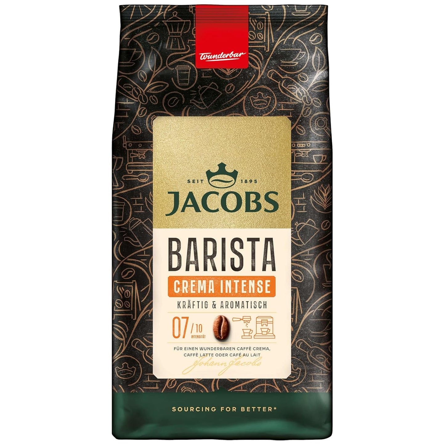 Hel böna kaffe JACOBS Barista Editions Crema Intense (4 x 1 kg)