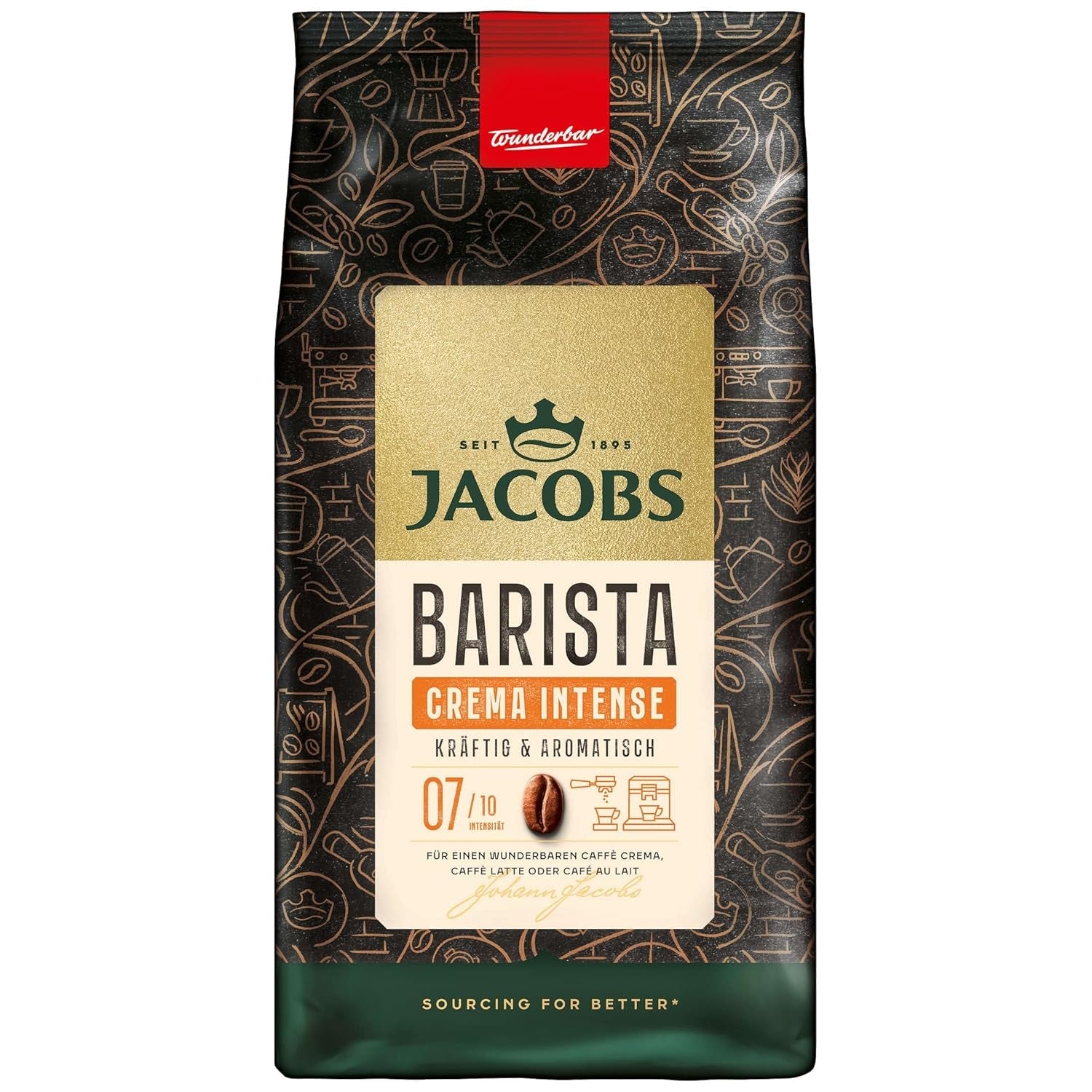 Hel böna kaffe JACOBS Barista Editions Crema Intense (4 x 1 kg)