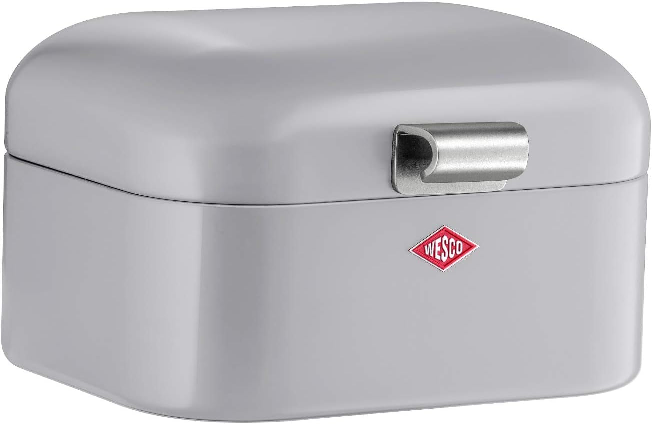 Wesco 235 001 Mini Grandy brödkorg 17 x 18 x 12 cm (L/B/H) rosa, rostfritt stål Matförvaringslådor Naty Shop Cool grey