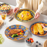 Mattallrik set för 6 personer, vancasso KRVI tallrik set för 6 personer, tallrik set Ø 27 cm, diskmaskin och mikrovågssäker, pastatallrikar, frukosttallrikar, tårtfat