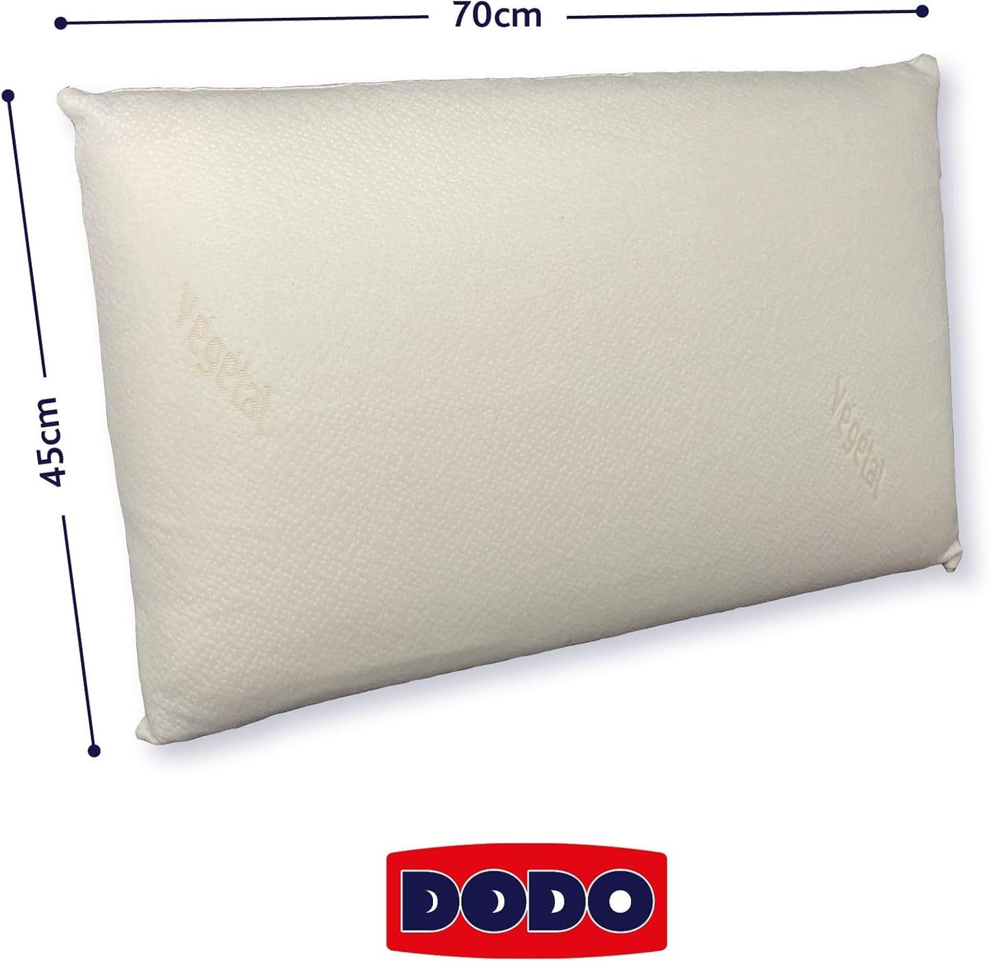 Kudde, Ergonomisk, Vegetabilisk, 45 X 70 Cm, Minnesform, Rektangulär, 100 % MDF-fyllning, Bomullsbotten, Polyesteröverdrag - Ricinolja Naty Shop Standardkuddar
