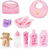 Bayer Design 94694AG 94694AA, Funktionsdocka, Piccolina Magic Eyes Interactive Doll, Moves Mun, Blinkar och stänger ögonen, Pratar, Lila, 46cm