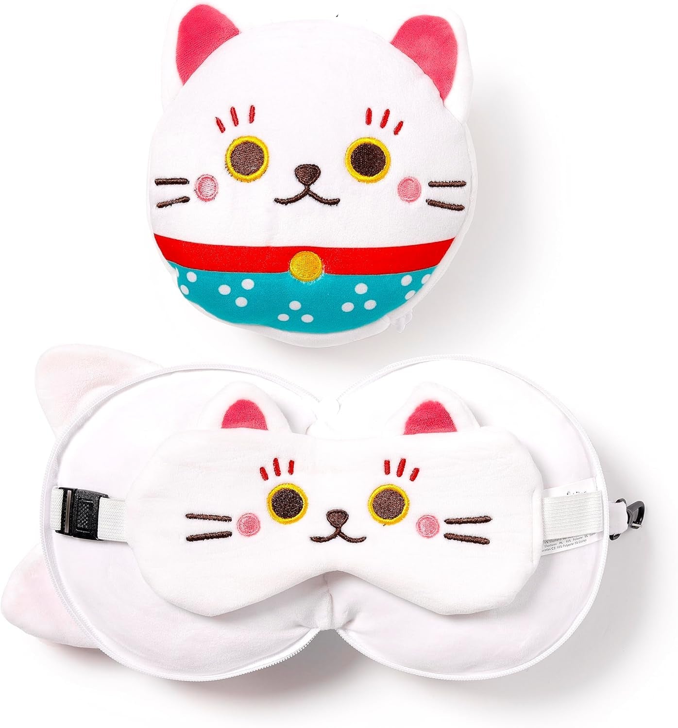 Relaxeazzz Mask Resekudde - Maneki Neko Lucky Cat Charm Resekuddar Naty Shop Standardtitel