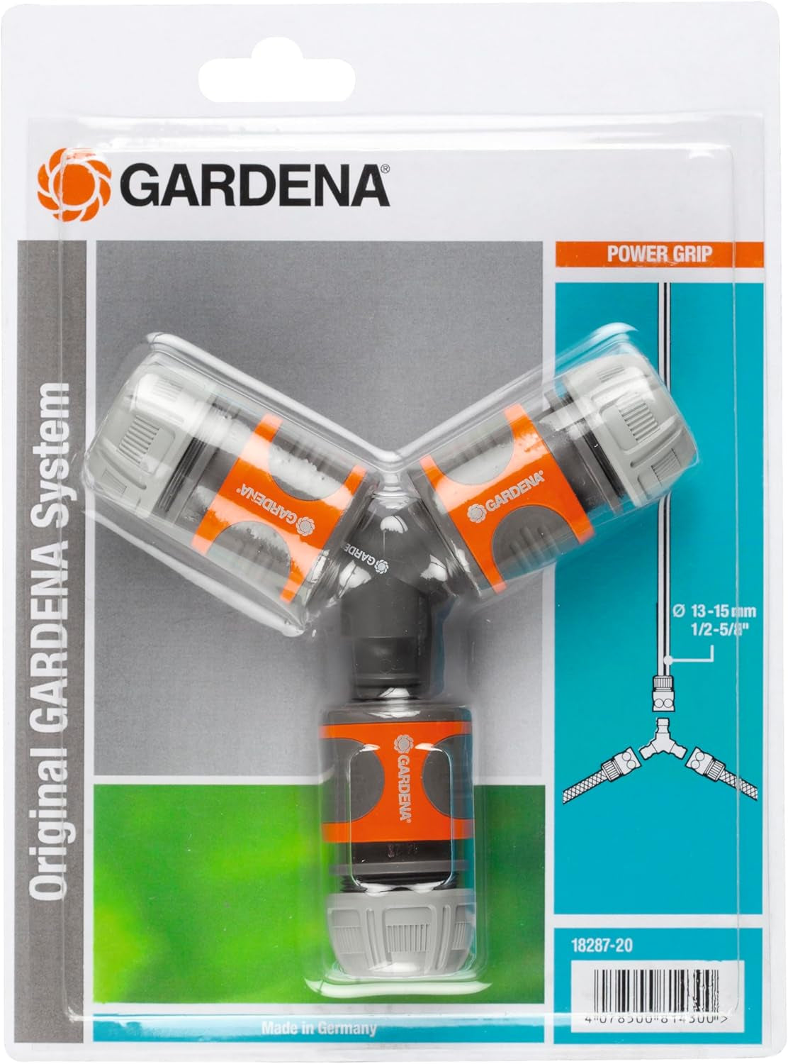 Gardena kopplingssats: Slangkoppling för 13 mm (1/2 tum) och 15 mm (5/8 tum) förlängning, även under högt vattentryck, enkel montering (18283-20)
