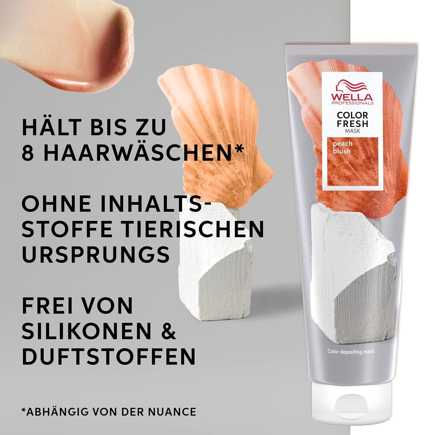 Wella Professionals Colour Fresh Mask Peach Blush - hårbehandling för att vitalisera och ändra hårfärg - närande nyans med avokadoolja - för blont och upplyst hår - 150 ml Naty Shop Hair Mask