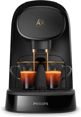 PHILIPS LM8012/60 Kapselespressomaskin - två doser, dubbel nöje, 1 eller 2 koppar, Ristretto, Espresso, Lungo eller Grand Café Long, Dubbel kapsel, äkta espressokvalitet, Piano Black