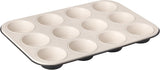 Zenker 12 muffins, diameter Ø 7 cm CREME NOIR, Bakplåt för muffins med non-stick beläggning förstärkt med keramik Formar och bakplåtar Naty Shop