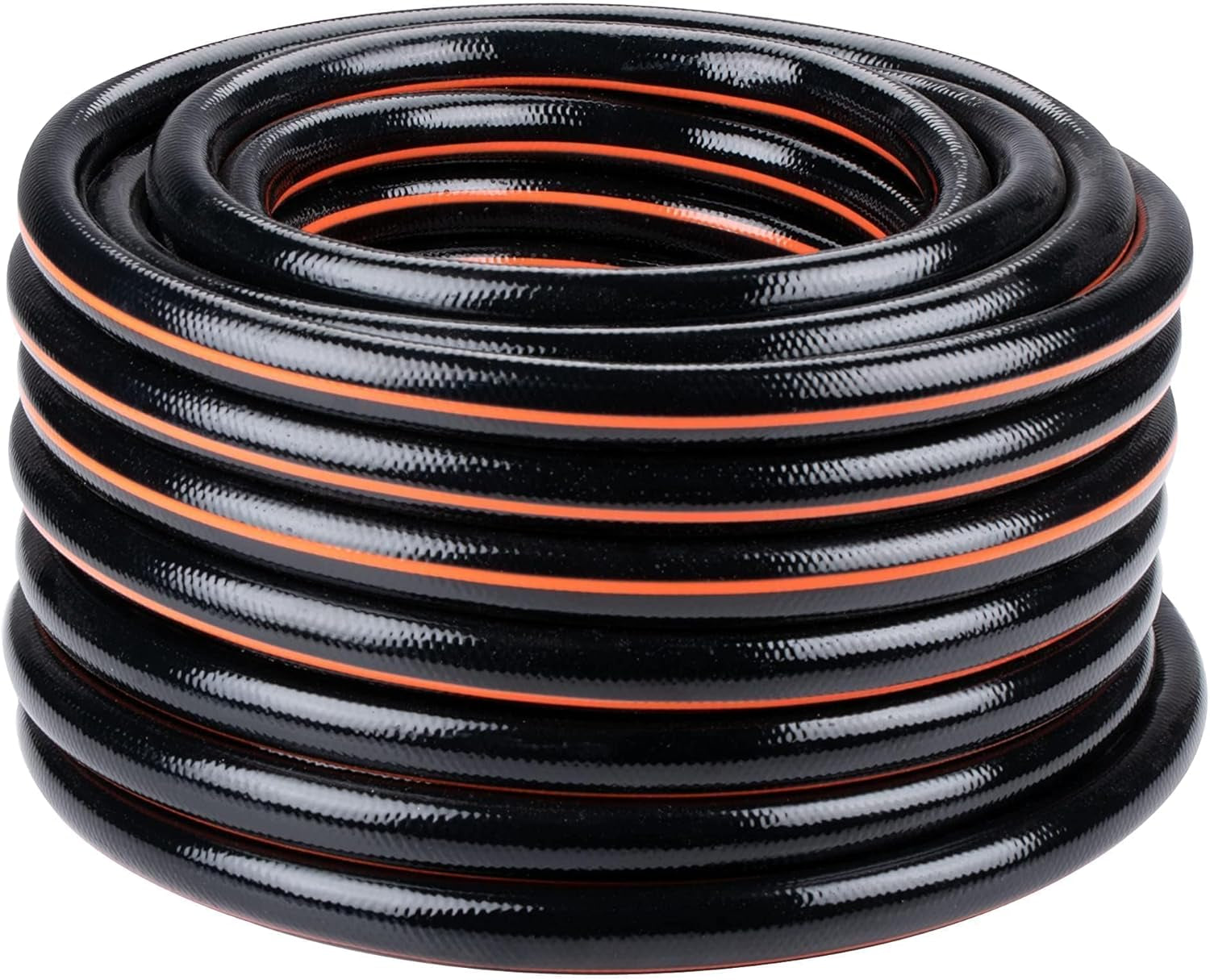 BLACK+DECKER Trädgårdsslang 15 meter - Ø19MM - Slitstark PVC - Vattna trädgården, tvätta bilen, fylla poolen - Kompatibel med alla vanliga kranar - Svart/Orange