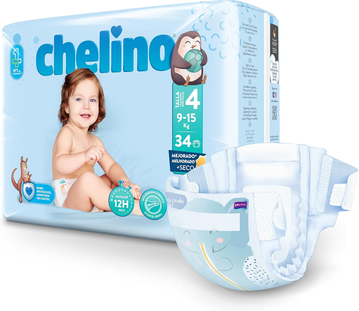 Fashion & Love babyblöjor storlek 4 (9-15 kg), 34 st