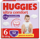 Huggies Ultra Comfort blöjbyxor, Größe 6 (15-25 kg), 52 blöjor Naty Shop