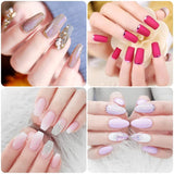 500st franska konstgjorda nagelspetsar Akryl Nagelspetsar Set Nagelförlängningar Nagelspetsar Falska nageltillbehör med 4st Nageldesign lim Gel Nails Natural