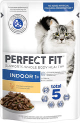 PERFECT FIT™ påsar för katter, inomhus, med kyckling, 12 x 85 g