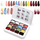 Gradient Painting Gel, 12 färger Ombre Gel Nagellack med 100st Nagelsvampar & 4 Klor Metal Grabber för fransk manikyr DIY Nail Art, Set I