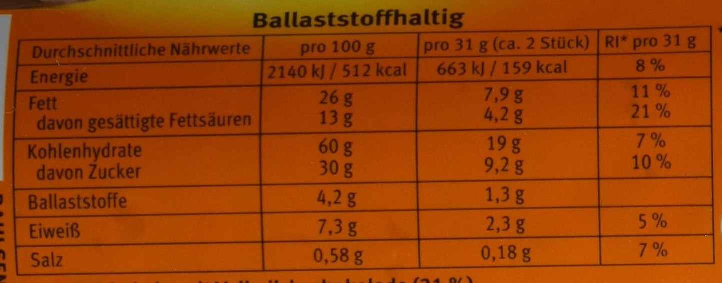 Brandt Hobbits Choklad - Paket med 18 - Förvaringslåda - Fullkornsfiberrika havregryn Halvfina chokladkakor (18 x 265 g)