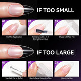Gelike Ec Short Almond Nails - Heltäckande mjuka naglar, förpolerade konstgjorda naglar för nagelförlängning, Hemma Nagelstudio, Gör-det-själv-salong, 120 st, 12 storlekar