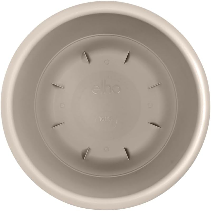 elho Amiga Round 47 - Blomkrukor inomhus och utomhus - 100% återvunnen plast - Ø 47,0 x H 35,3 cm - Beige/Svampbeige