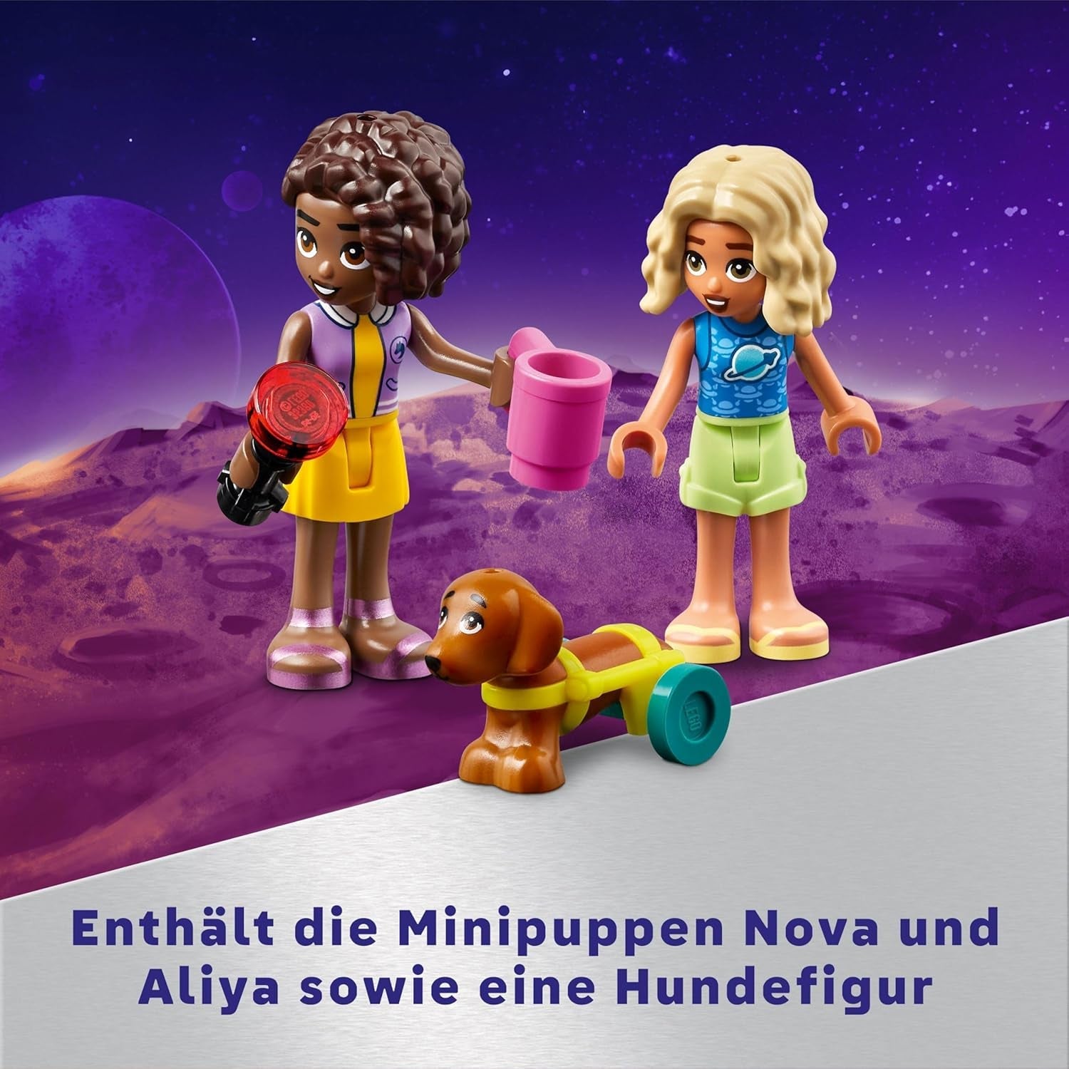 LEGO Friends Stargazer campingfordonsset med terrängfordon och leksaksteleskop, present till flickor och pojkar från 7 år, innehåller lekfigurer Nova, Aliya och en hund 42603 Byggset Besuche den LEGO-Store