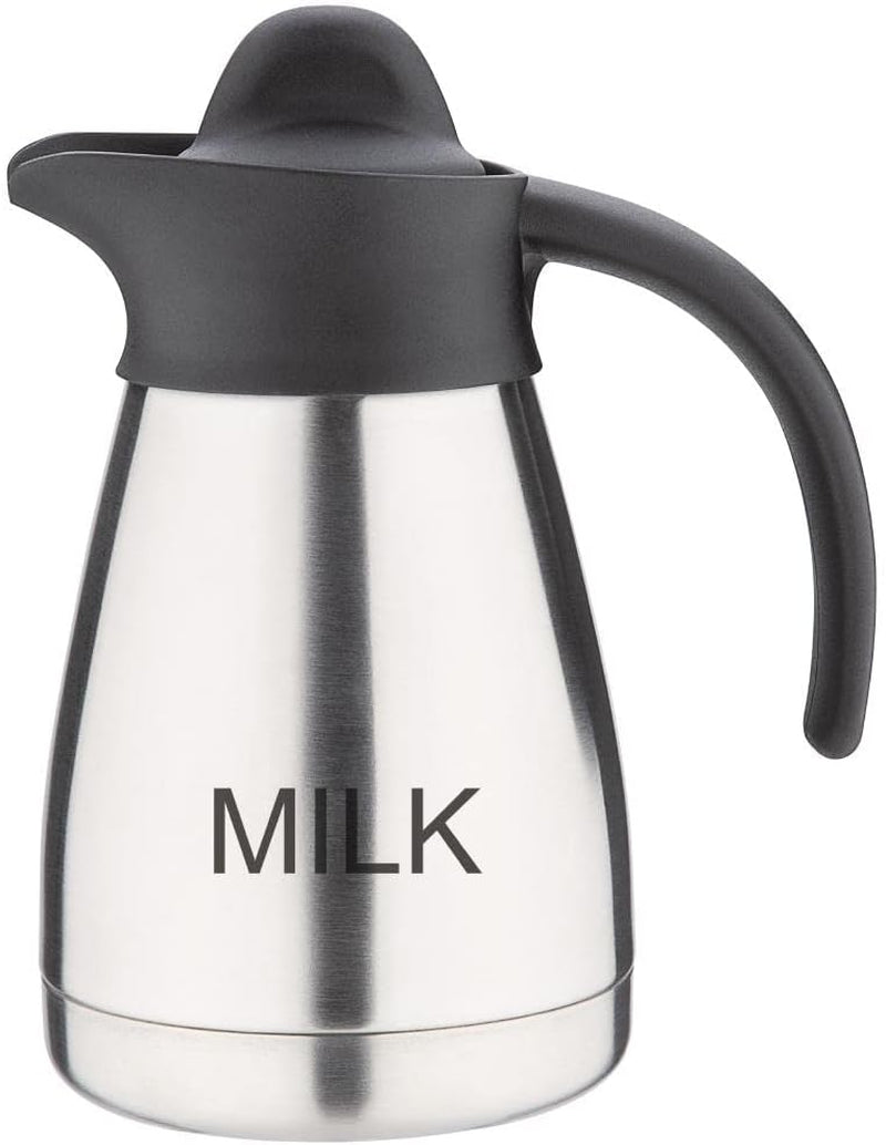 Olympia vakuummugg med skruvlock, 500ml/17oz, rostfritt stål med svart lock, mjölktryck på sidan, bufféstationer för te och kaffe, CL371