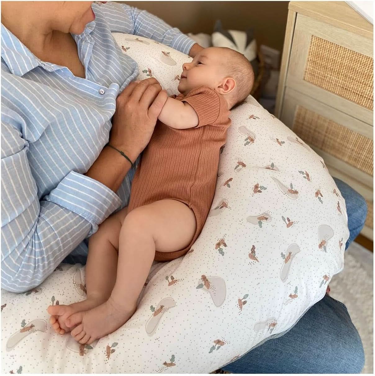Graviditetskudde - Amningskudde - 2 i 1 multifunktionell kudde - Avtagbart överdrag 78 X 44 cm Tillbehör Mat och Amning Bebe Naty Shop