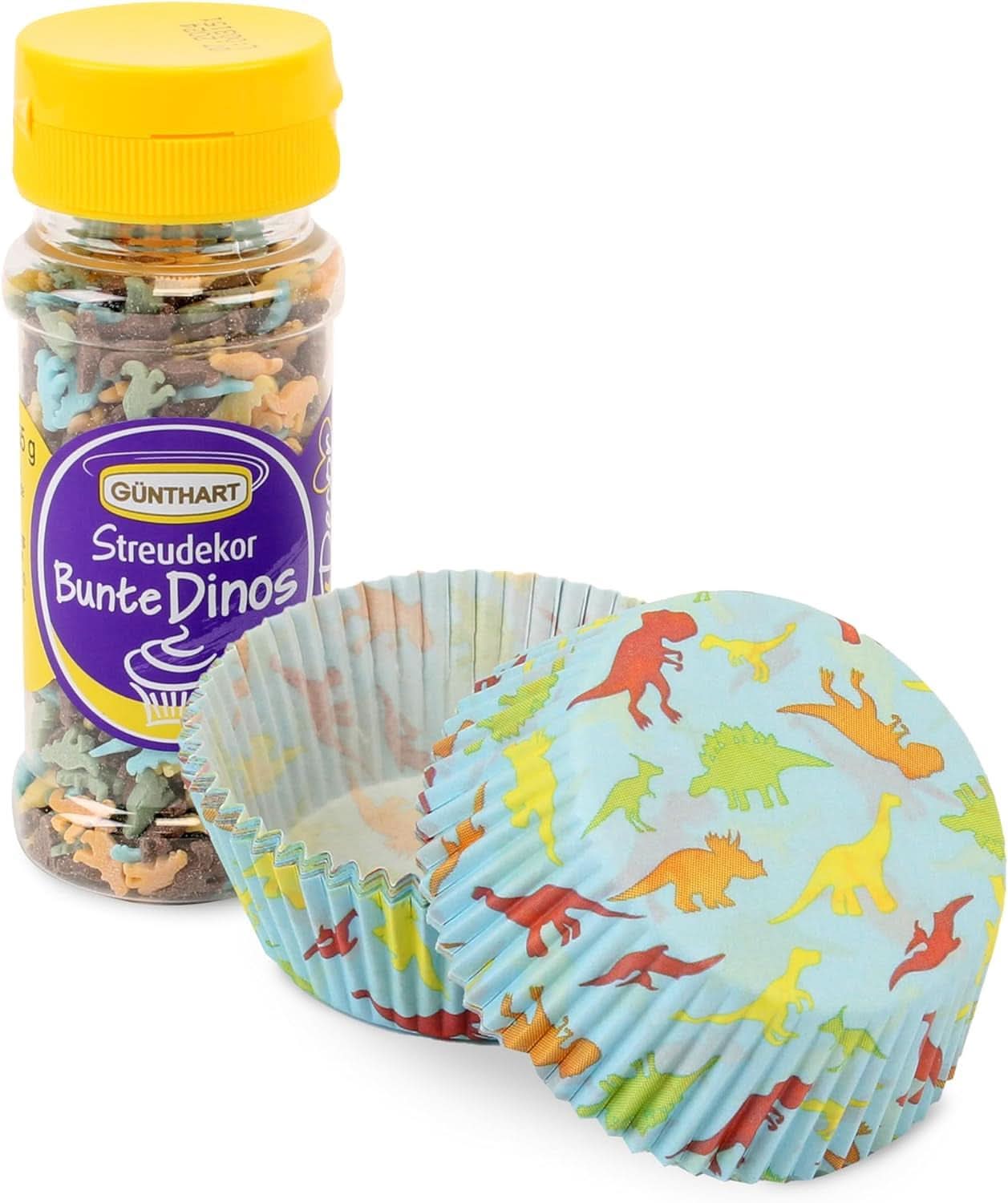 Günthart Dino-set, 55 gram + 50 pappersmuffinsfodral Sprinkles Naty Shop