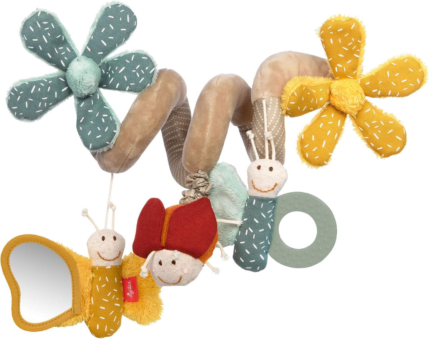 SIGIKID 42249 Aktiv spiralfjäril Baby Activity On Tour flickleksak för barn rekommenderas från födseln flerfärgade Leksaker Bebe Naty Shop Singel Gul/duva/olja/fjäril