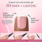 240 Set Korta franska lösnaglar, fyrkantiga konstgjorda naglar, lim på naglar, akryl nagelspetsar, lösnaglar för kvinnor, DIY Nail Art