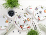 CreaTable, 16999, Flora ORCHARD-serien, 16-delat servisset för 4, kombinerad porslinsservice, diskmaskin och mikrovågssäker, tillverkad i Europa