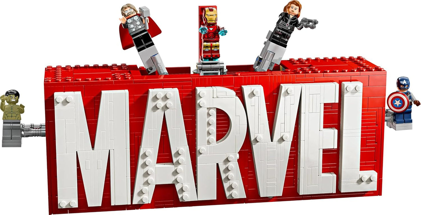 LEGO Marvel: Marvel-logotyp och minifigurer - Hulk, Thor, Iron Man, Black Widow och Captain America samlingsset - Avengers figurbyggeset - Present för pojkar och flickor från 12 år och uppåt 76313 Byggset Beuche den LEGO-Store