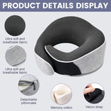 Nackkudde Memory Foam Resekudde Ergonomisk design Memory Foam Nackkudde med ögonmask 2 öronproppar och förvaringsväska Perfekt för att sova på vägen när du reser Naty Shop Cervikala ortopediska kuddar