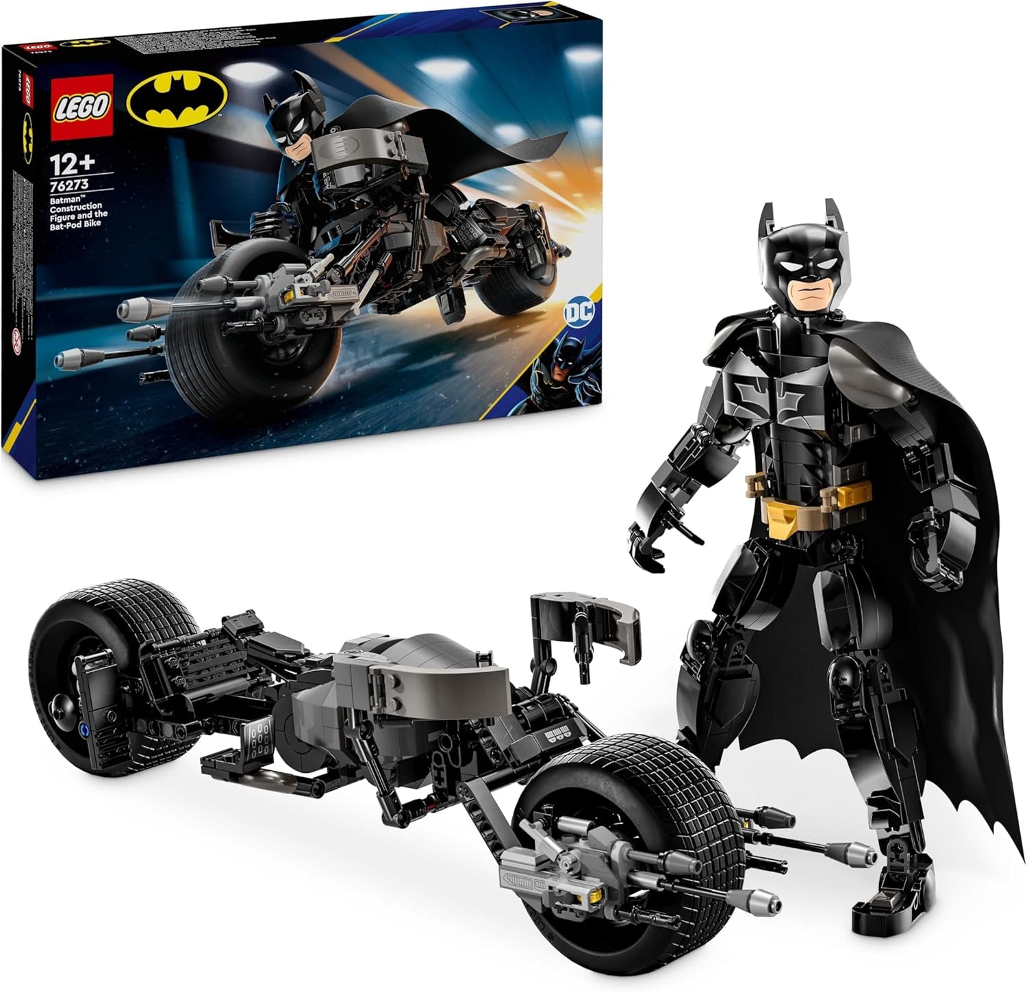 LEGO DC Batman: Batman byggklossar med batpod, superhjältefilmleksak, äventyrslekset för barn, present till pojkar och flickor 76273 Byggset Besuche den LEGO-Store Standardtitel