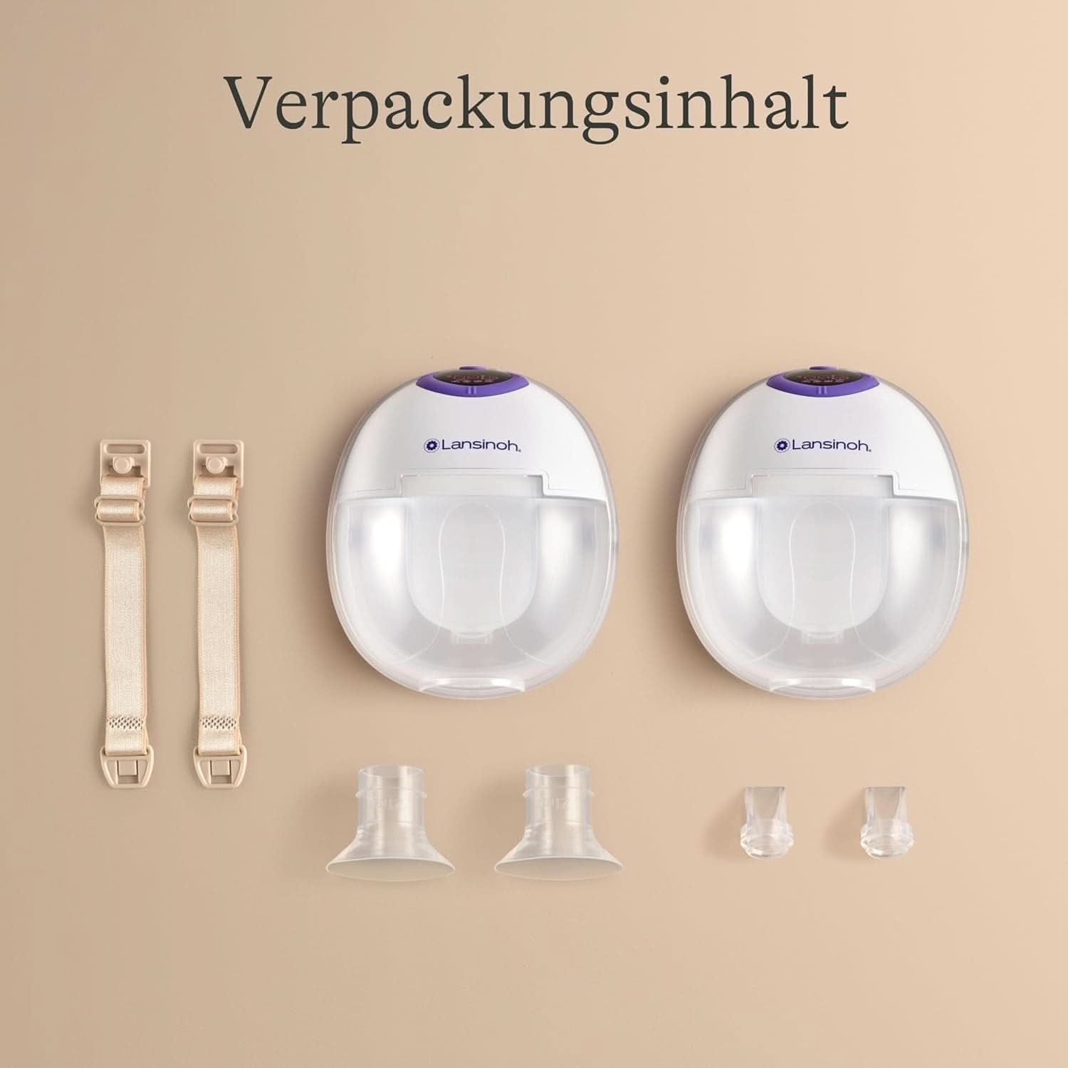 Lansinoh Tragbare Elektrische Doppelmilchpumpe – Freihändig Und Leise Abpumpen Ohne Kabel & Schläuche – Wiederaufladbarer Akku – Einfache Bedienung & Reinigung - Handsfree Tillbehör Mat och Amning Bebe Naty Shop