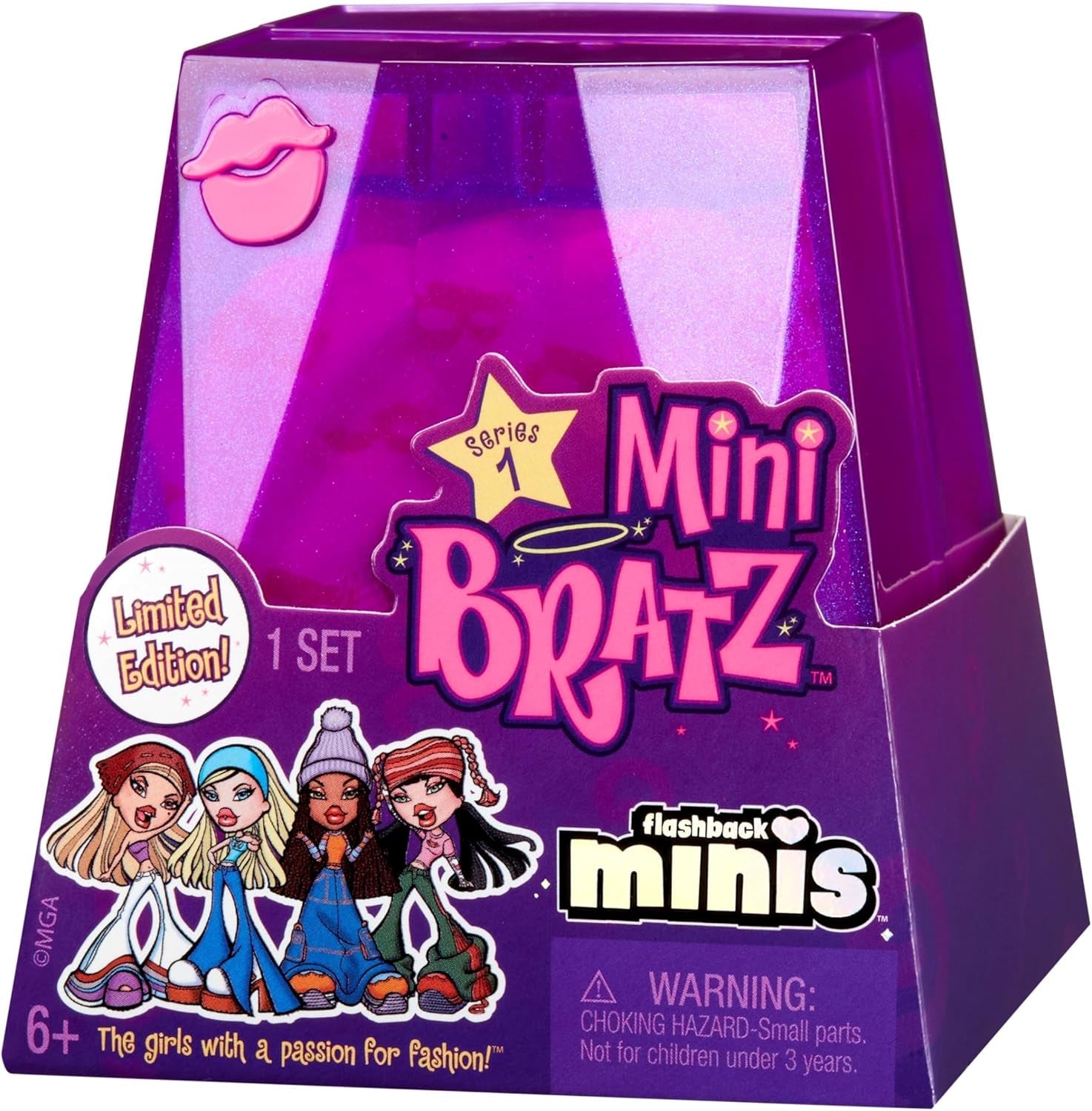 Bratz Miniverse MGA:s Y2K Nostalgia Flashback Minis Limited Edition Dolls - SURPRISE PACK - 2 Bratz Mini Dolls and Display Case - Fantastisk present till barn och samlare 6+