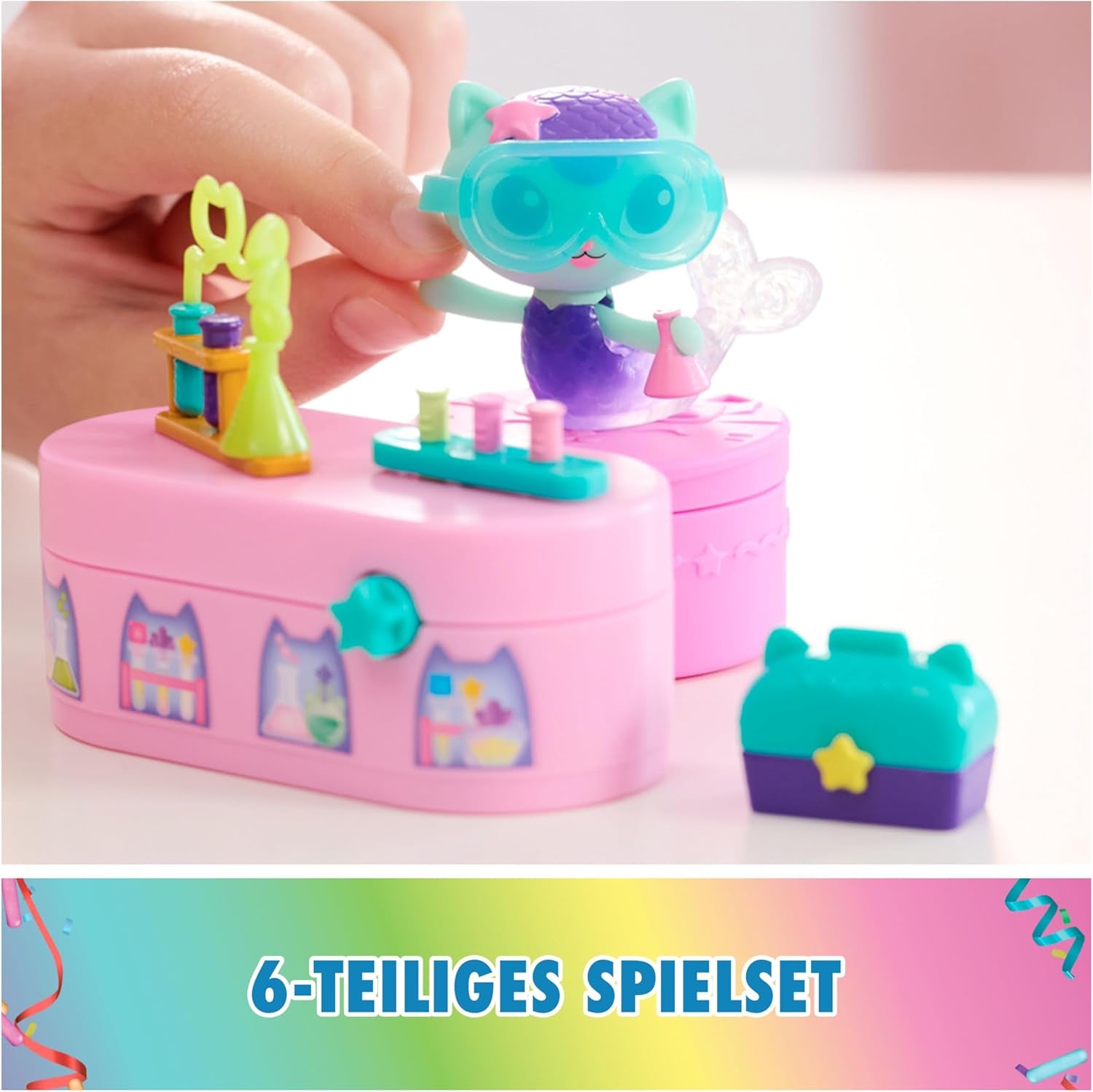 DREAMWORKS GABBY DOLLS HOUSE - Meerkätzchen Bobble Kitty Möbelpaket, kattfigur med dockskåpsmöbler och tillbehör, åldrar 3+