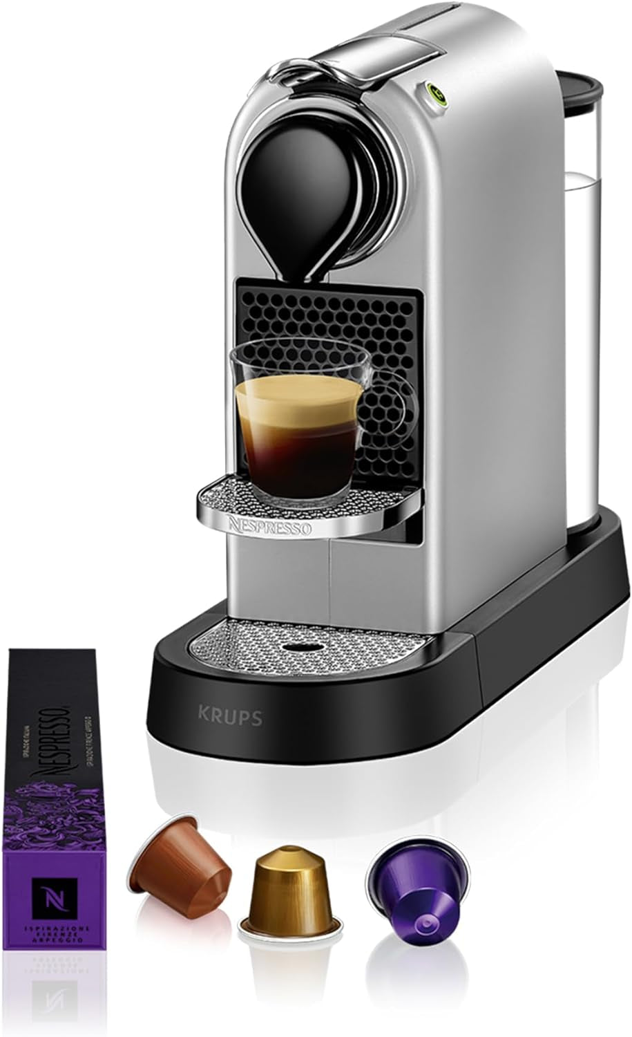 Espressomaskin med Nespresso kapslar XN761B Citiz&Milk | Automatiskt standbyläge | 1260 watt | Vattentankens kapacitet: 1 l | Pumptryck: 19 bar | Silver