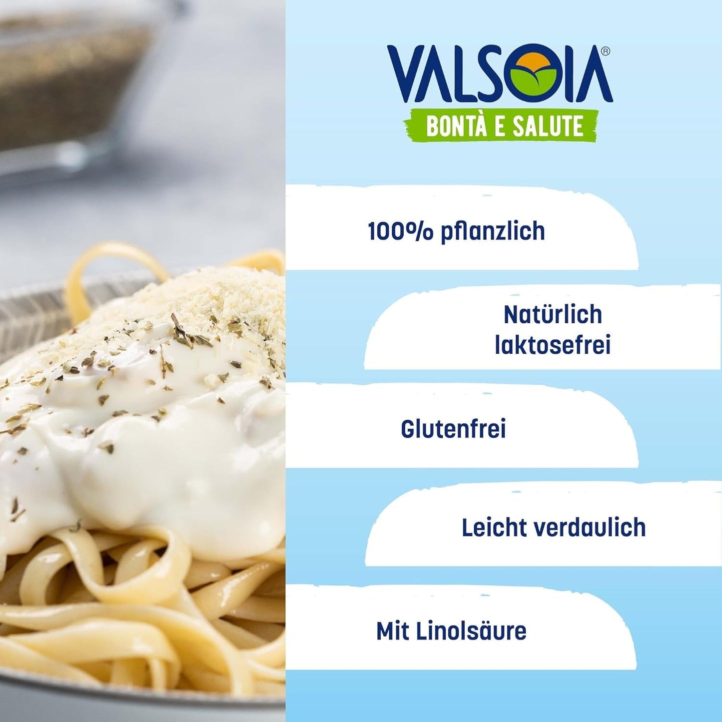 Condisoia grädde, idealisk matlagningsgrädde för personer med laktosintolerans, veganer och vegetarianer, mångsidig i köket, 6 x 200 g