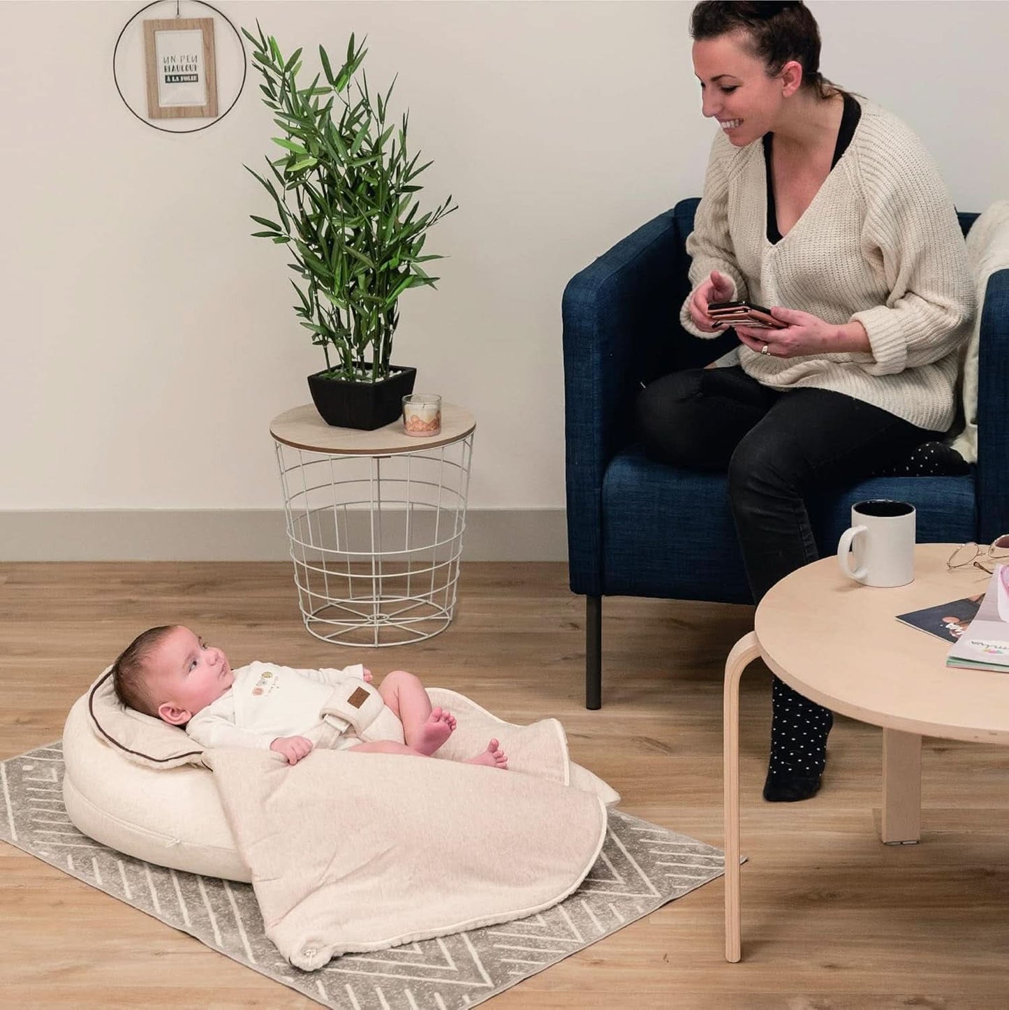 Multifunktionell amningskudde, 4 i 1, Soft Nova, beige, enkel kudde: 202 cm, fåtölj, 40 X 75 X 22 cm Tillbehör Mat och Amning Bebe Naty Shop