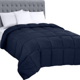 Utopia Sängkläder Helårstäcke 250g/m² Plysch silikonfiberfyllning Dubbelsäng sydd i låda (Dubbelsäng XL Ljusgrå) Naty Shop Täcken Marinblå Twin