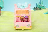 BABY född 904763 Baby Surprise Bus - rosa minidocka leksaksbuss med 2 exklusiva dockor, trippel sittvagn, gunga, karusell, rutschkana och trippelgunga.