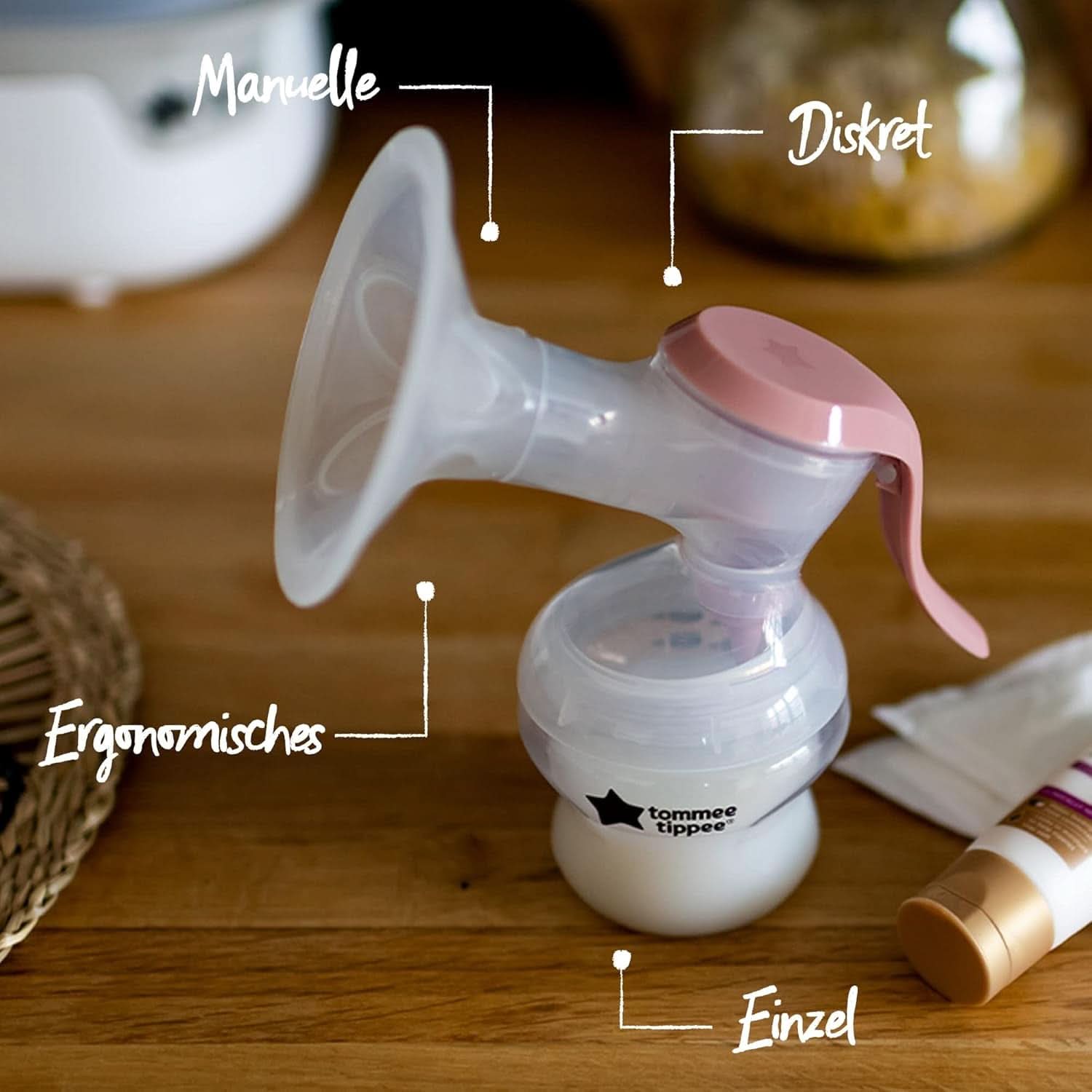 Tommee Tippee Made for Me Manuelle Einzel-Milchpumpe, Starke Saugkraft, Ergonomischer Griff, Tragbare Und Leise Milchpumpe, Samt Babyflasche Accessories Mat och amning Bebe Naty Shop