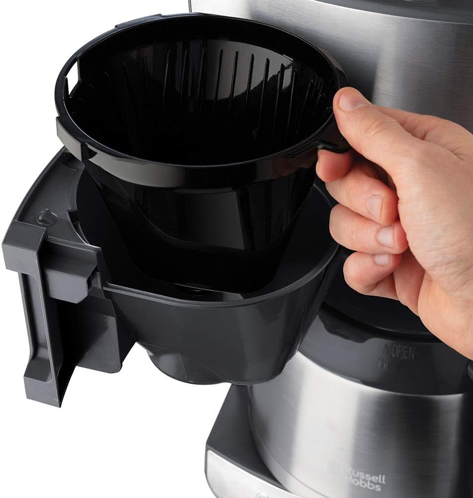Russell Hobbs kaffebryggare med kvarn och termisk karaff [Digital timer, duschhuvud för optimal extraktion och arom] Grind&Brew (1-10 koppar, 3 malningsinställningar) Filterkaffebryggare 25620-56