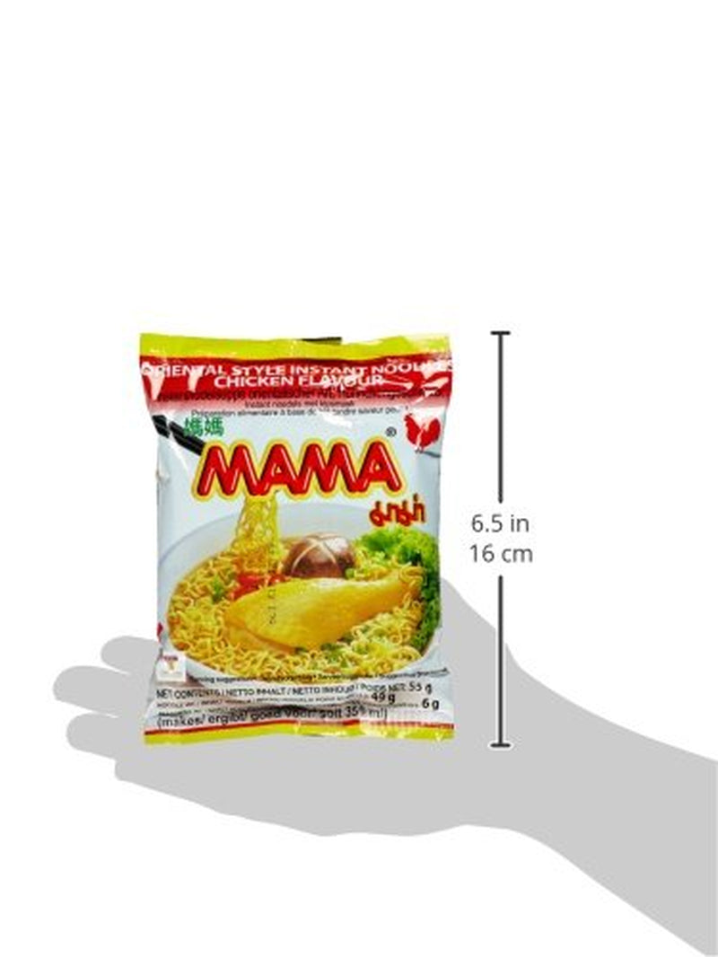 MAMA Instant Nudles med kyckling - Instant Nudlesoppa i orientalisk stil - Äkta thailändsk mat - 24 x 55 g