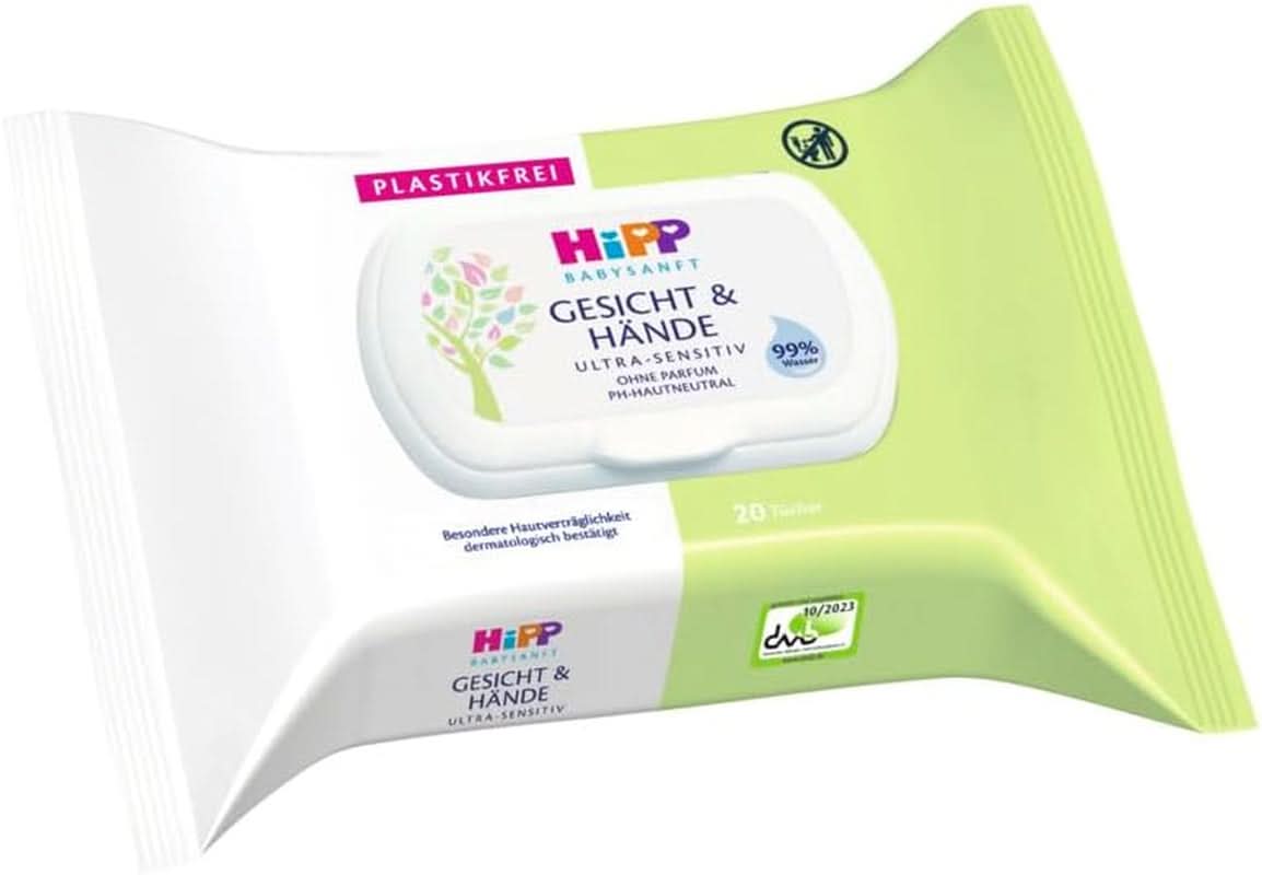 HIPP Babysanft Gesicht & Handtücher, Feuchttücher 12X 20 Stück. Naty butik