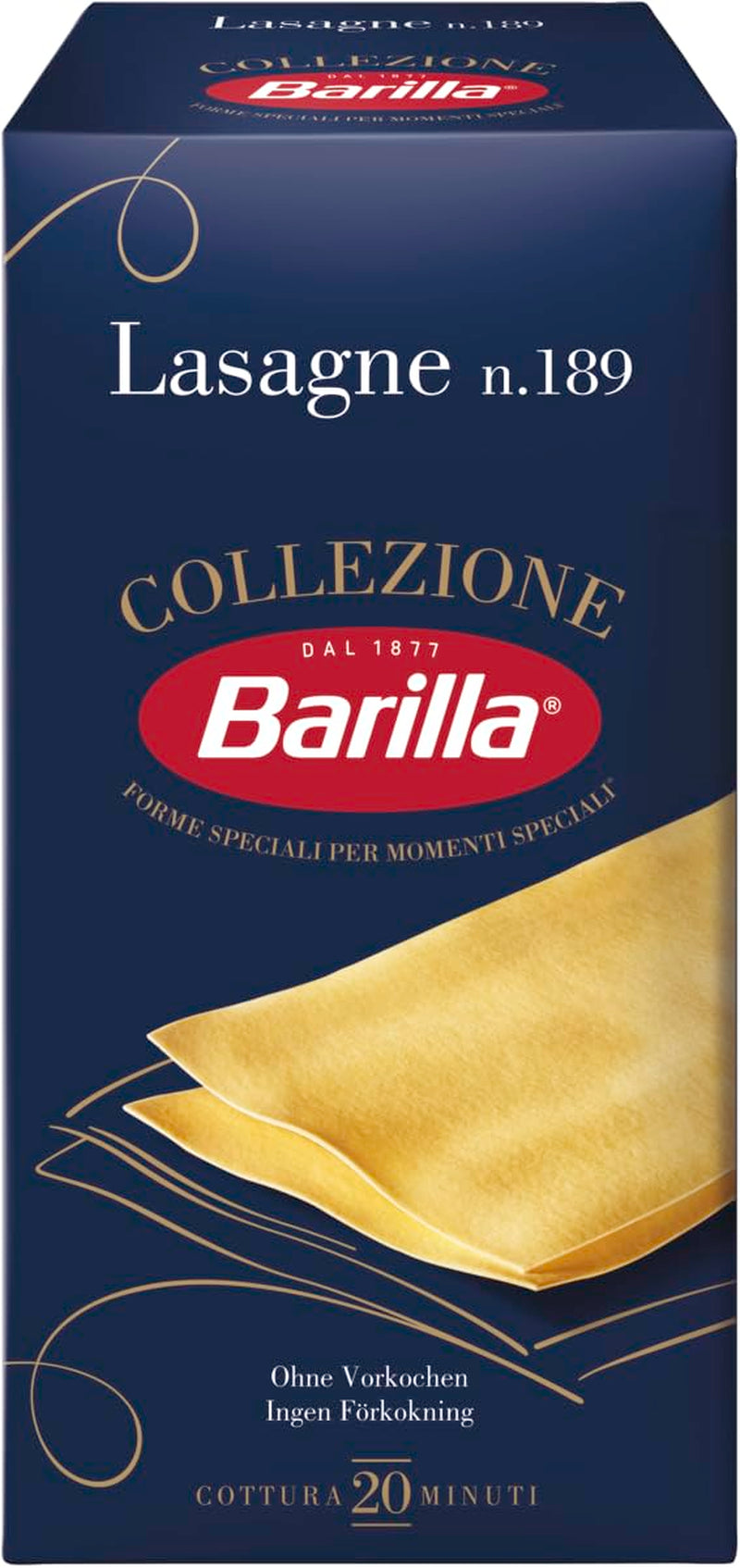 Barilla Collezione Lasagne Pasta från durumvete, alltid al dente, 500g