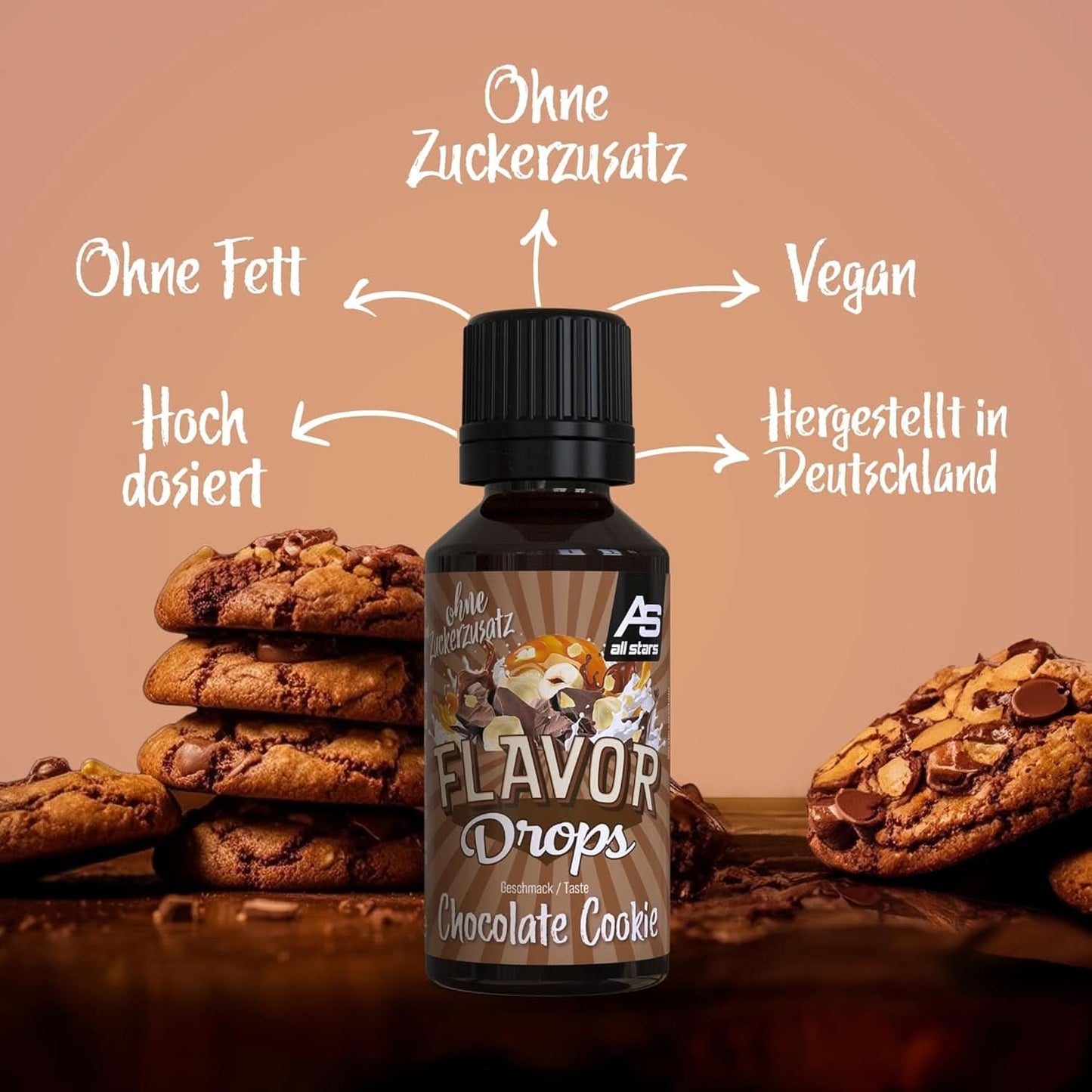 ALL STARS Flavor Drops, Smaksatta droppar utan tillsatt socker och utan kalorier - Sötma och smak för mat, 30 ml Sweeteners Naty Shop