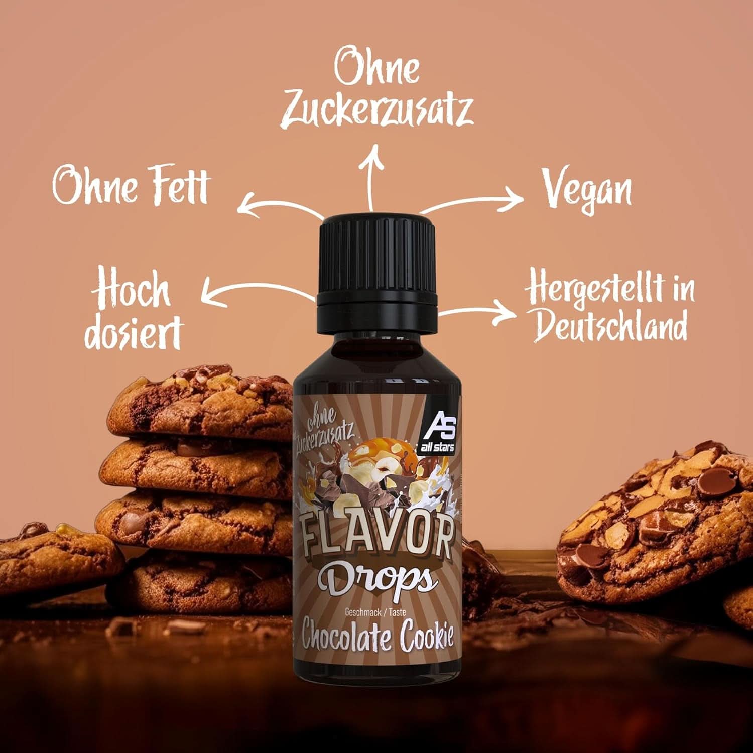 ALL STARS Flavor Drops, Smaksatta droppar utan tillsatt socker och utan kalorier - Sötma och smak för mat, 30 ml Sweeteners Naty Shop