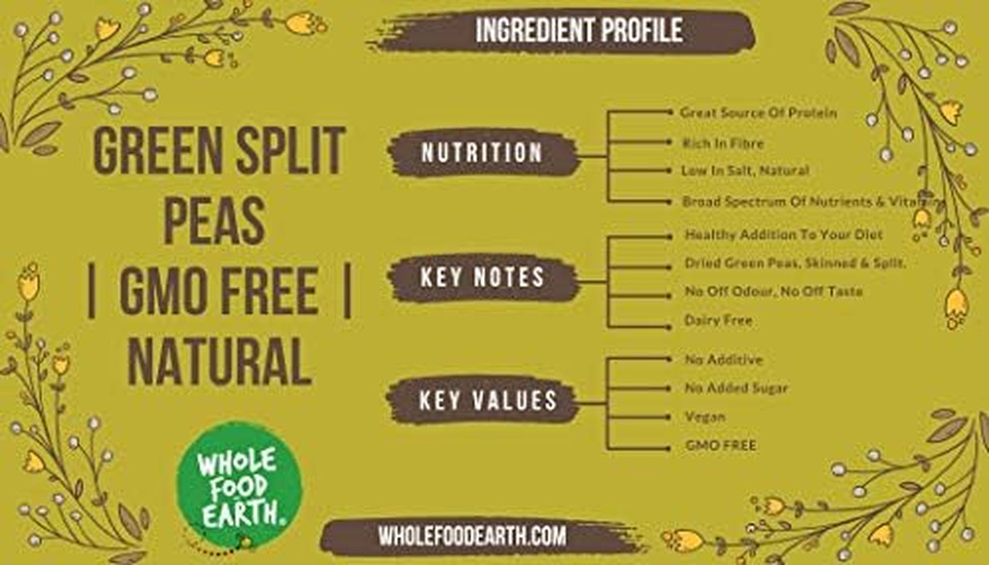 Wholefood Earth Organic Split Green Peas - 1 kg