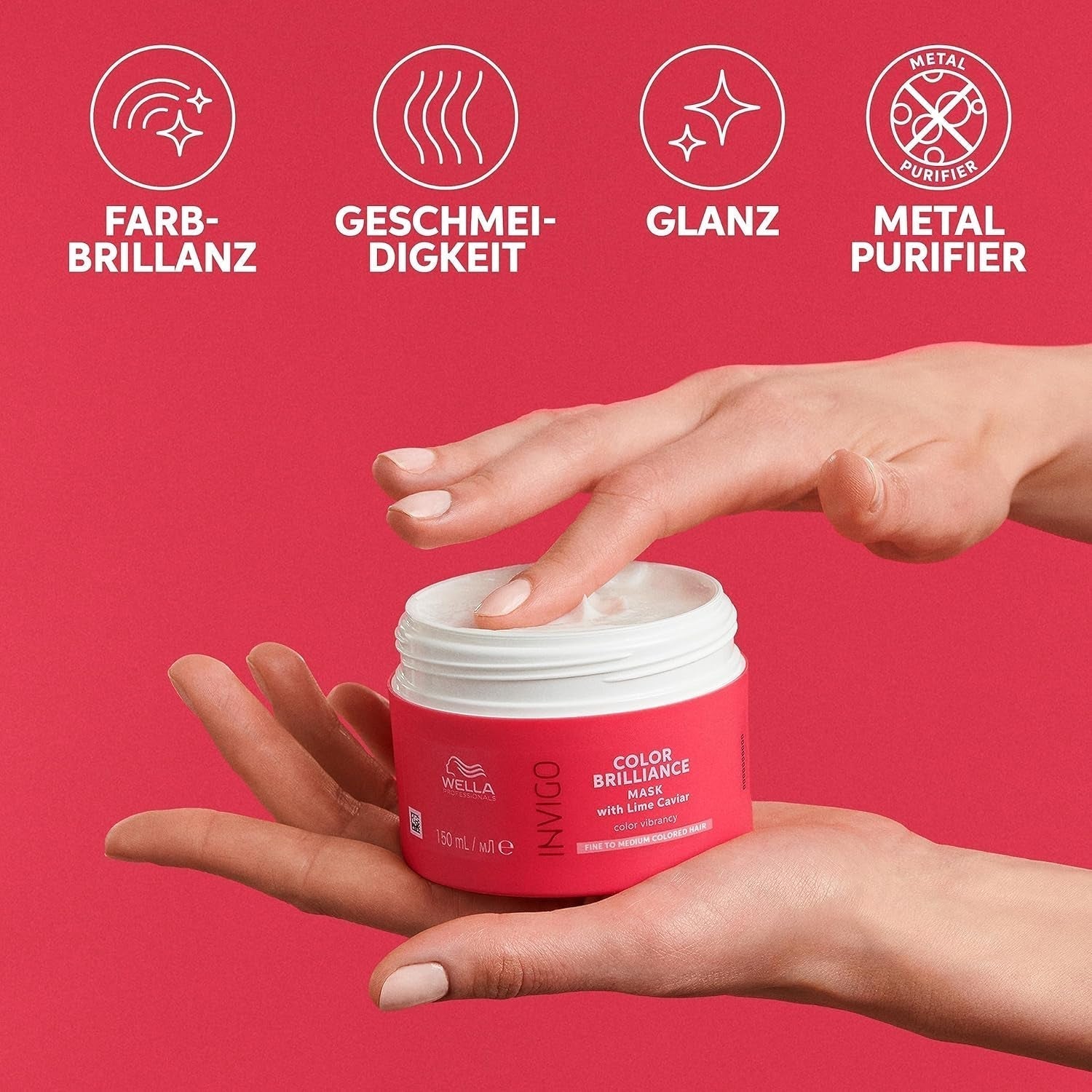 Wella Professionals Invigo Color Brilliance - Schampo, balsam och färgskyddsmask för fint och tjockt färgat hår - med vitamin E, antioxidanter och lågt pH - utjämnande och närande Naty Shop Hair Mask